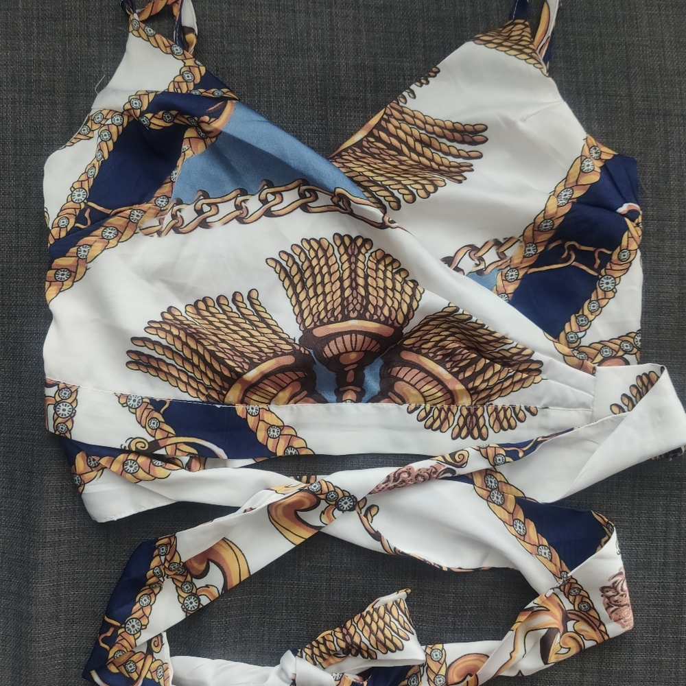 Front wrap crop top cami